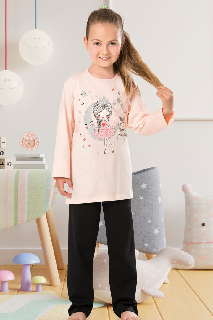Kız Çocuk Uzun Kol Pijama Takımı |  Kompedan Özk K42759