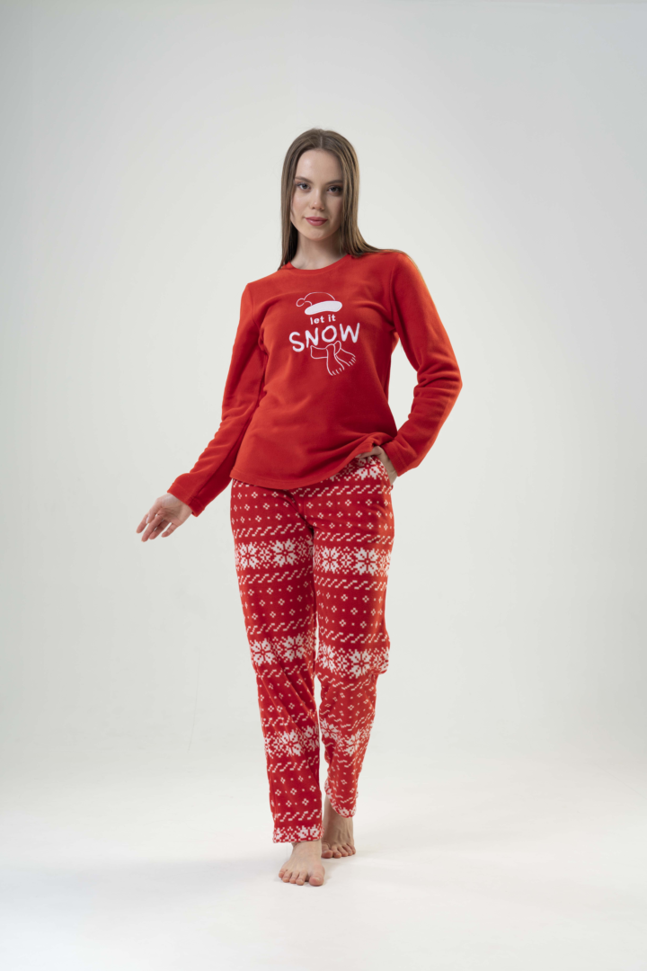Kompedan Kadın Uzun Kol Polar Pijama Takımı | 2030560127 